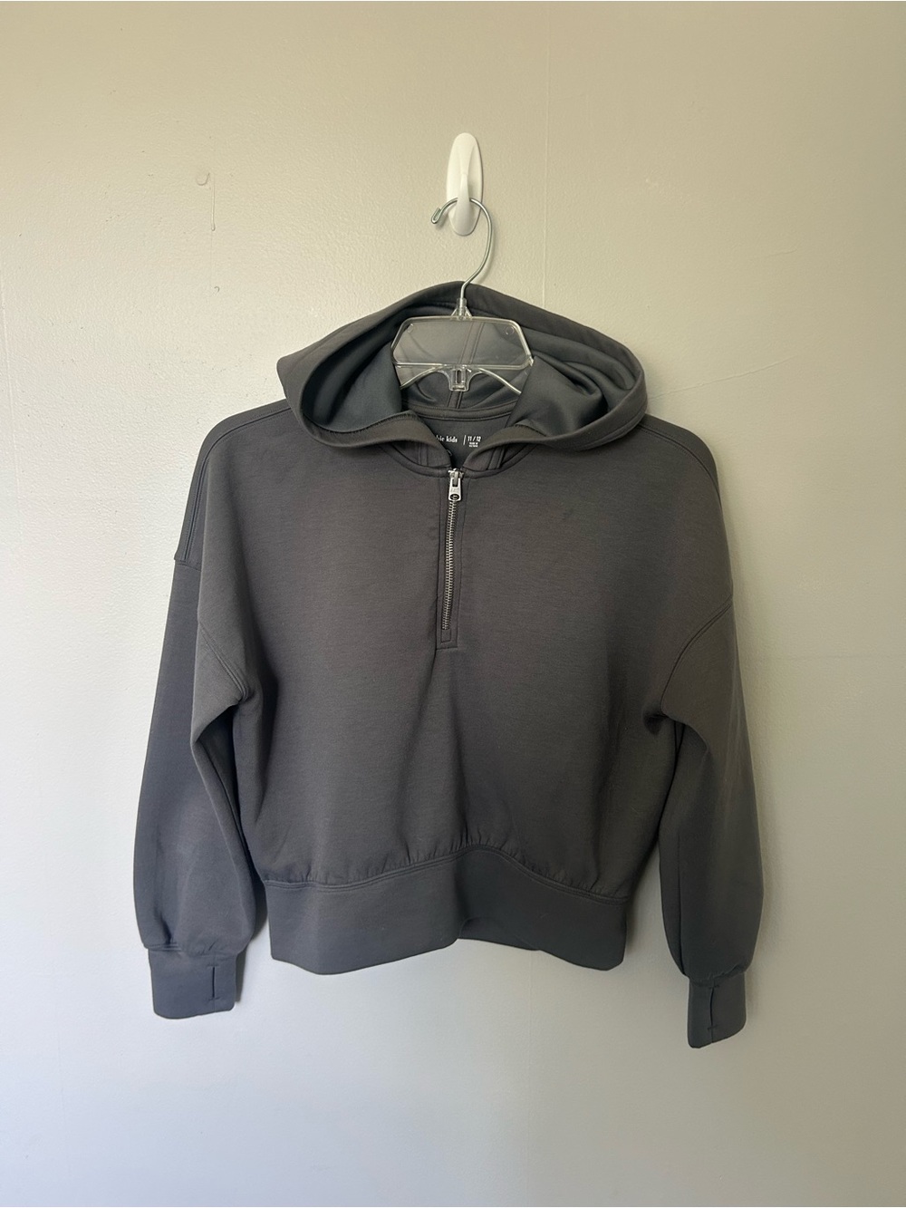 abercrombie kids Charcoal Gray Half-Zip Hooded Sweatshirt